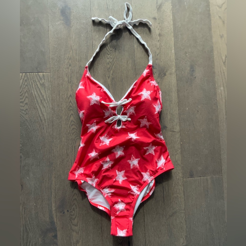 Red and White Star One-Piece Swimsuit